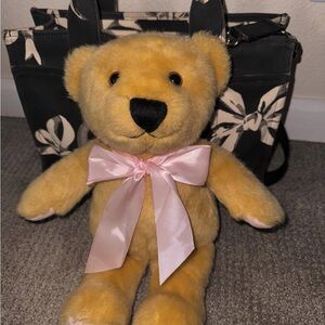 Ralph Lauren Golden Teddy with Soft Pink Bow